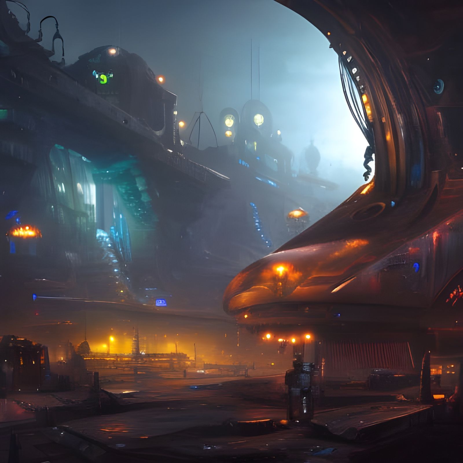 Steampunk Frontier Planet Outpost in Dieselpunk Style