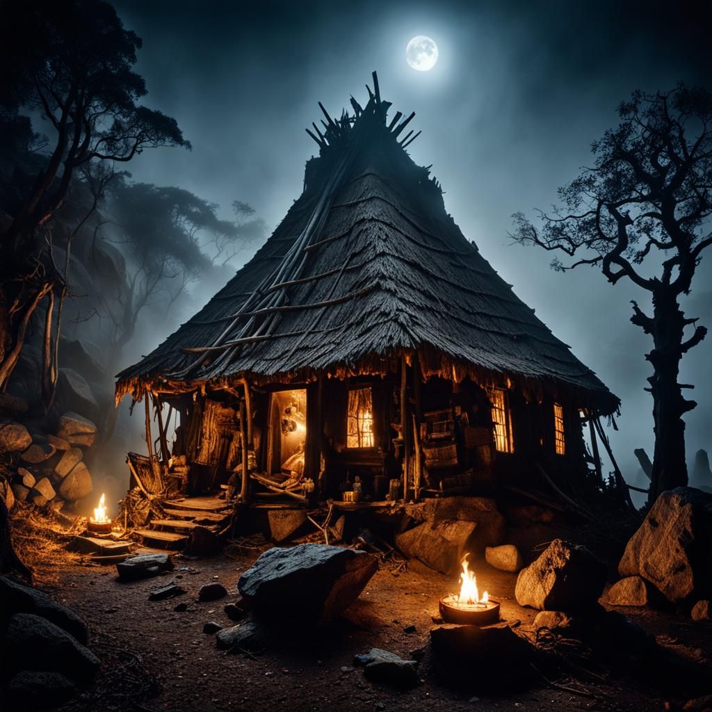 Gigeresque Voodoo Bone Pit at Night