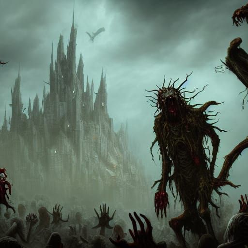 Detailed Zombie Matte Painting in Unreal Engine