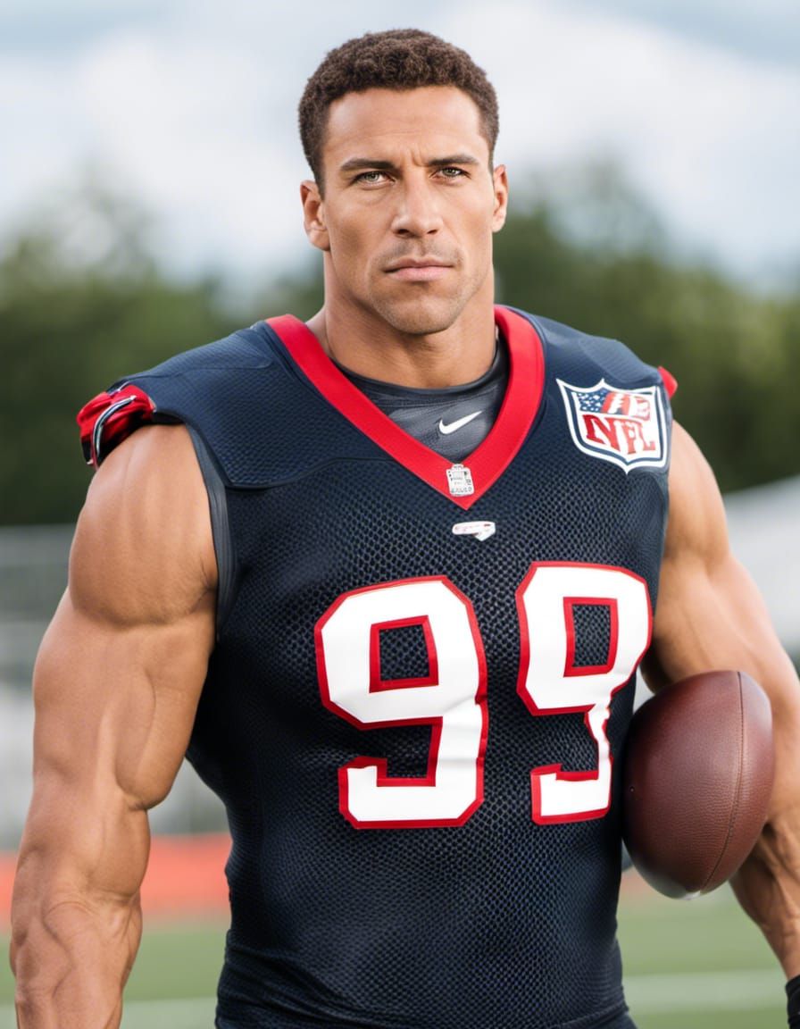 Handsome NFL Player: Sharp Focus, Muscular Physique