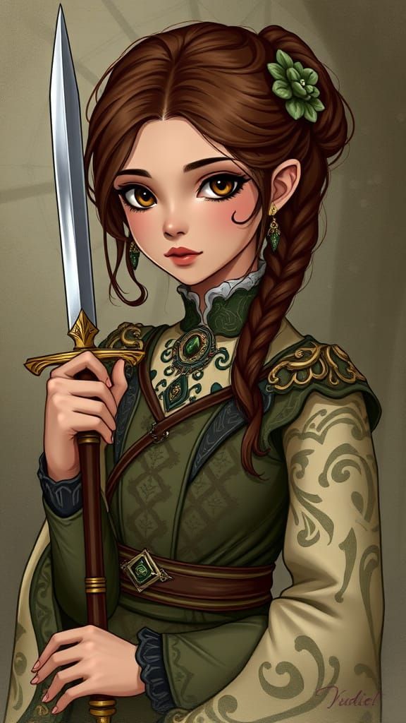 Jude from Cruel Prince with Dagger, Digital Art