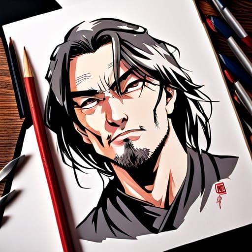 Wei Wuxian Portrait in Dynamic Manga Art Style