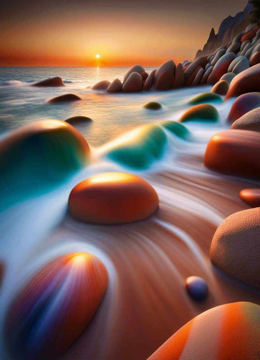Mediterranean Beauty: Boulders on Cote d'Azure Shore