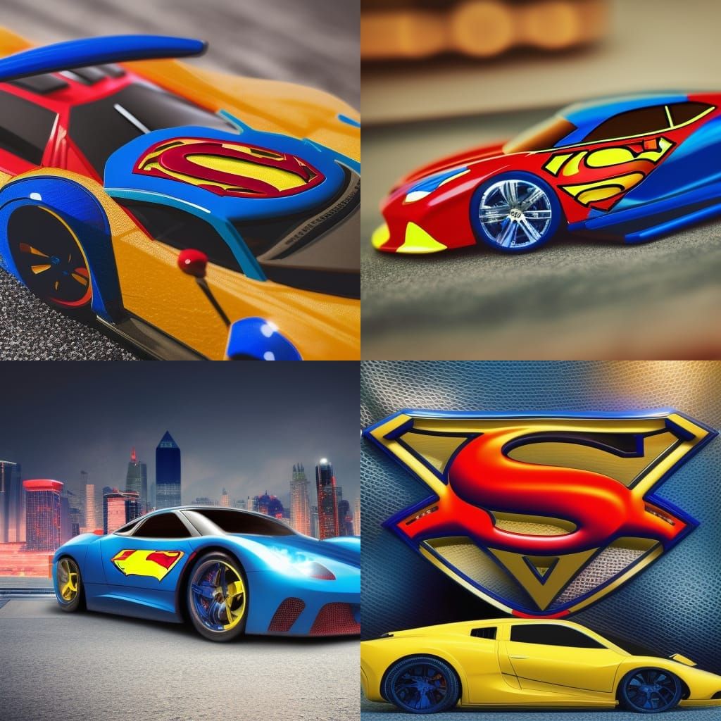 Superman Sports Car in Metropolis, 8K Digital Art