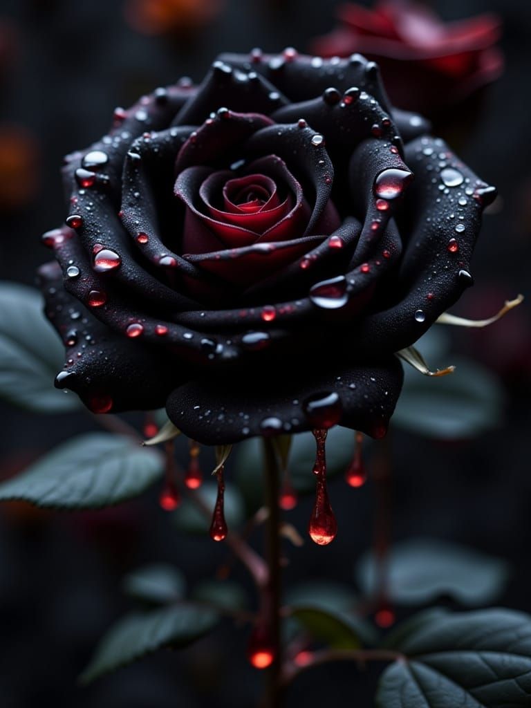 Mystical Black Roses in Dark Gothic Splendor
