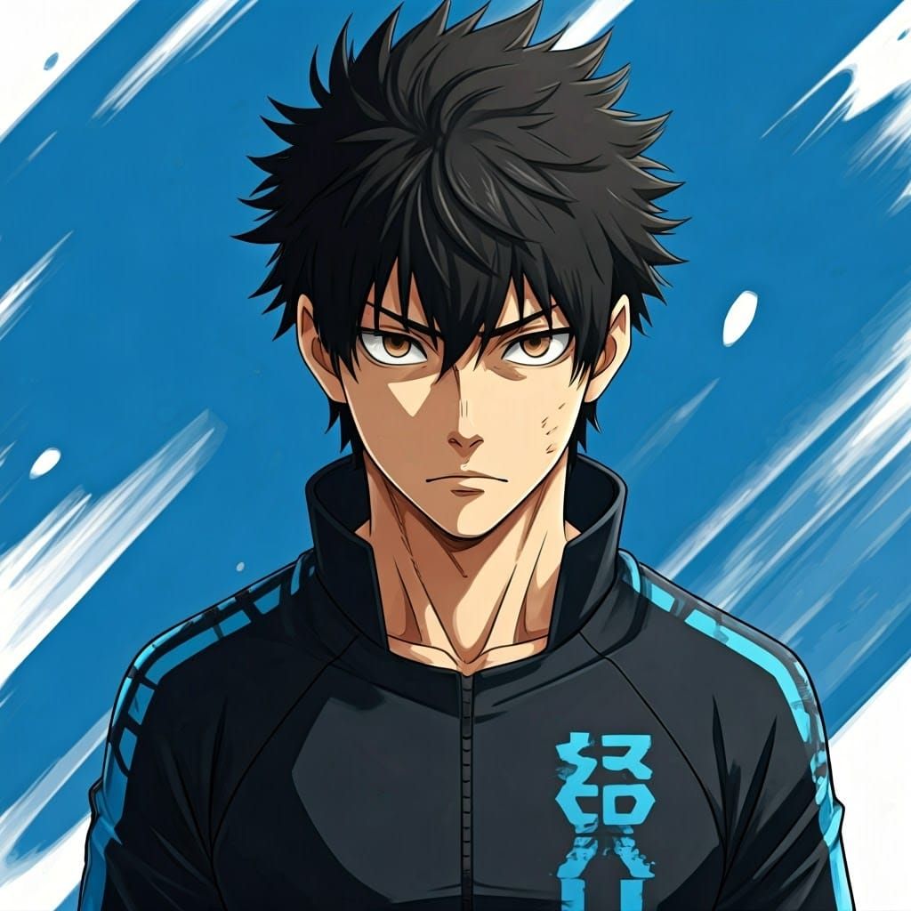 Hyoma Chigiri Anime Portrait in Dynamic Illustration Style