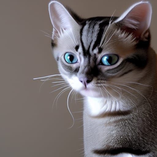 Whimsical Devil Cat Digital Illustration