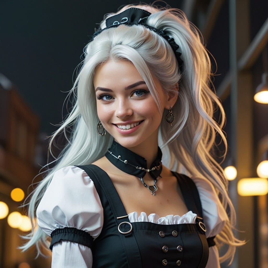 Kind Maid in Retro Futurepunk Style