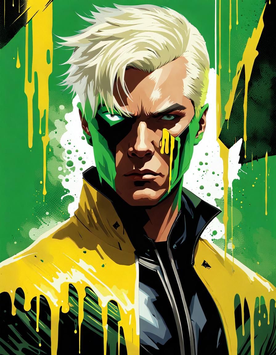 Distressed Superhero in Golden Wheat Field