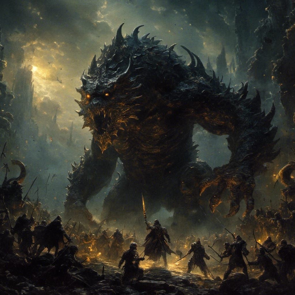 Knight's Dark Fantasy Battle in the Underworld