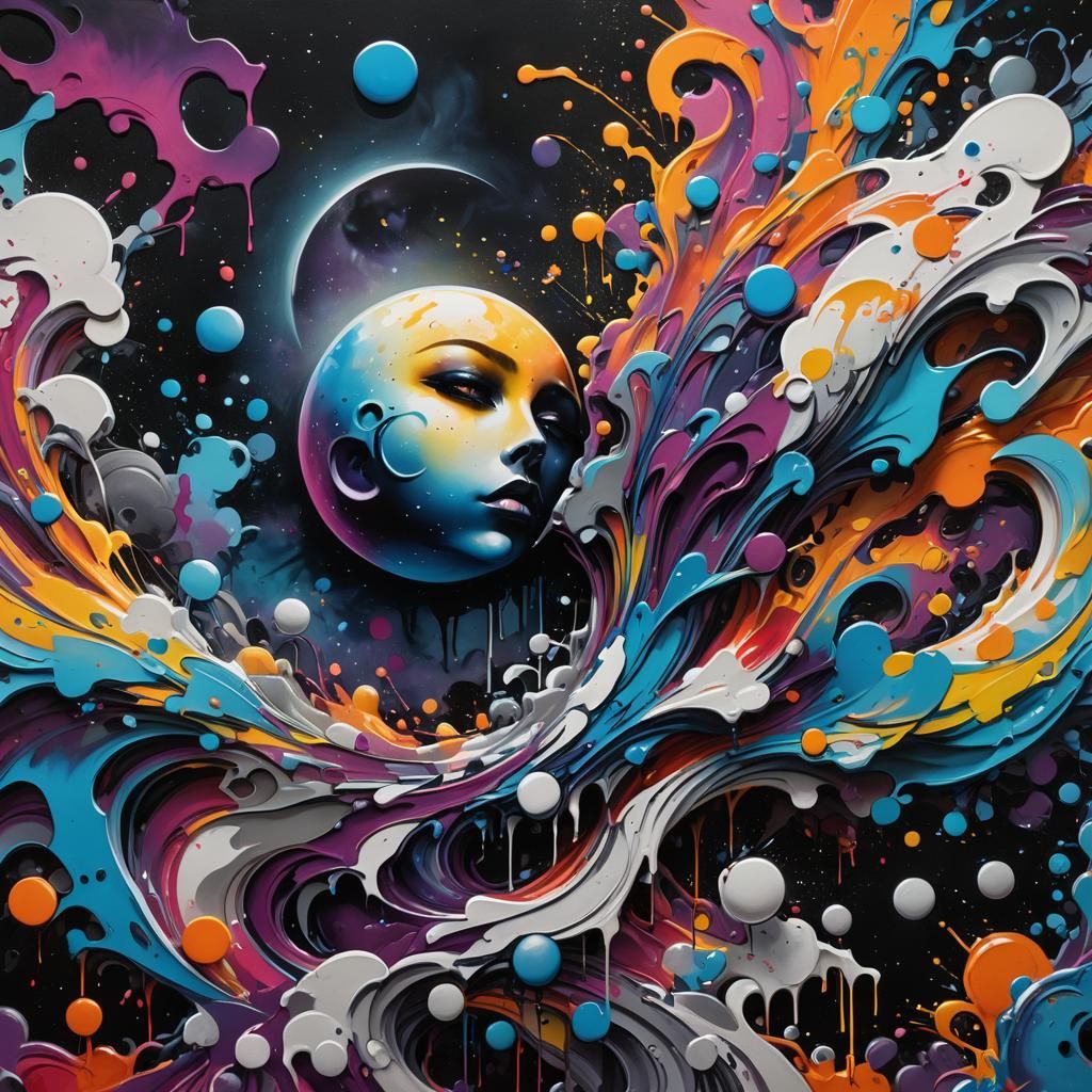 Moonlight Shadow Graffiti Art in Splash Style