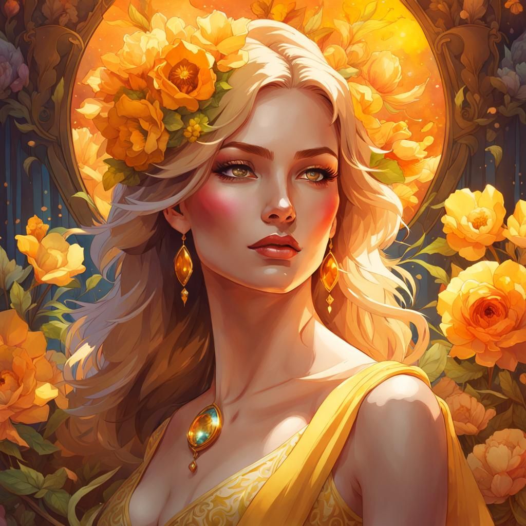 Yessi, surrounded by bright gold summer colors