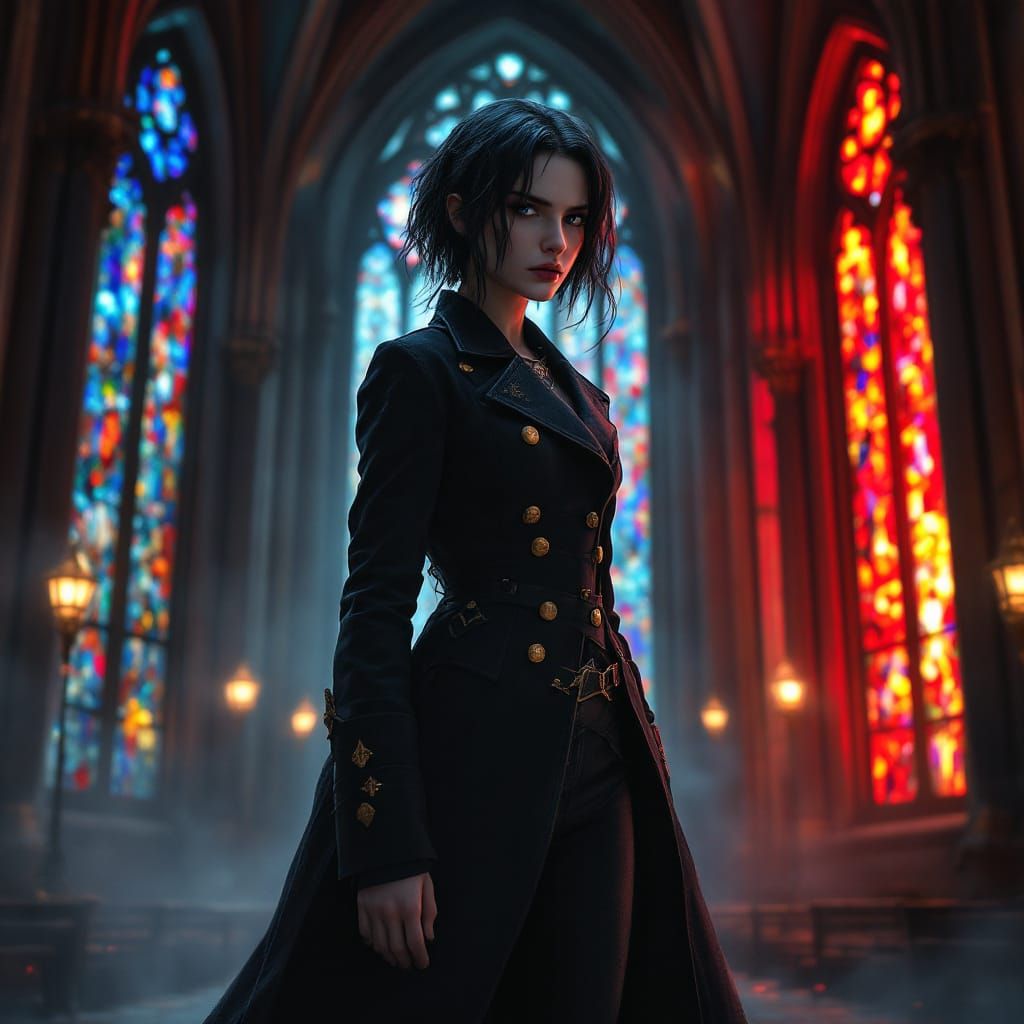 Gothic Woman in Dark Mystical Realism