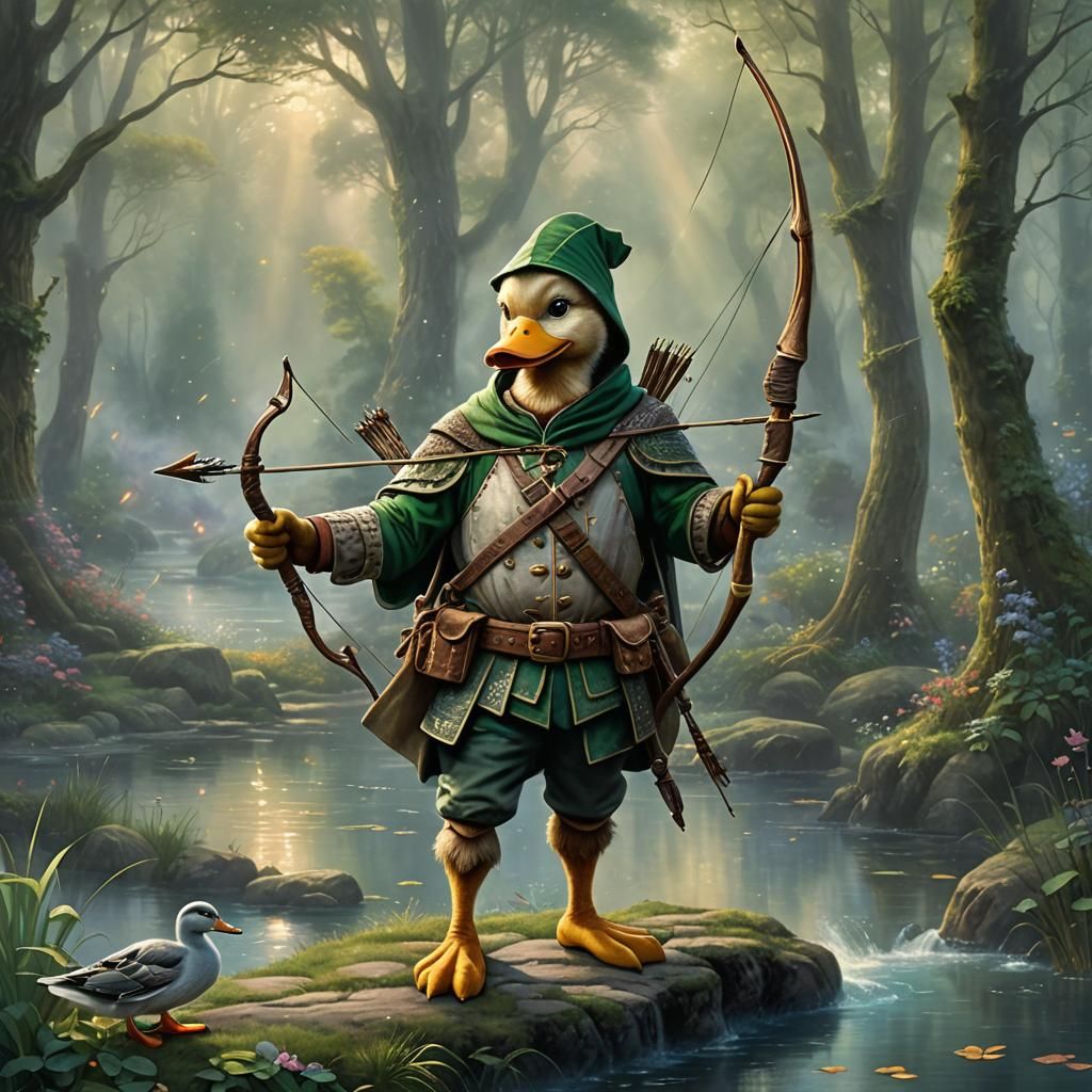 Duck as Robin Hood in Ethereal Fantasy Style