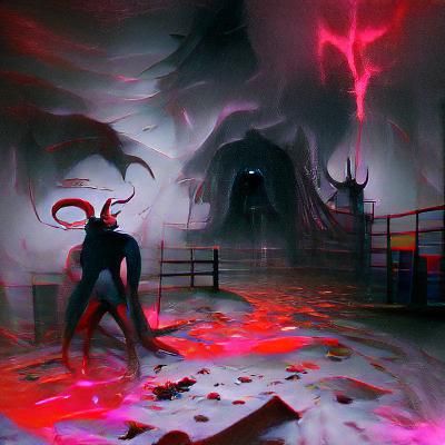 Sinister Demon Playground as Fantasy Art