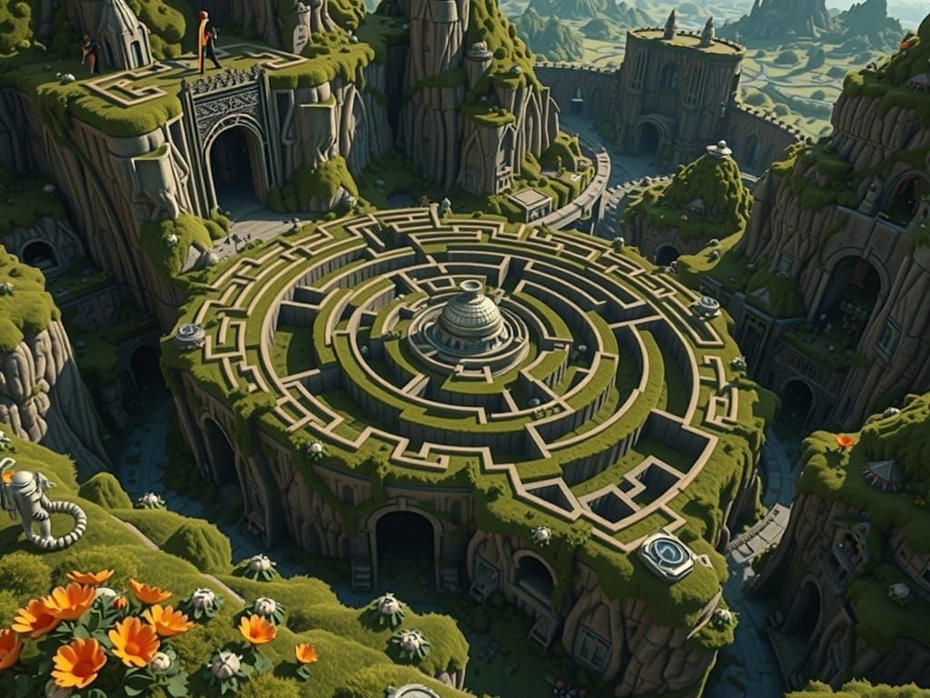 Fractal Metropolis: A Hyper-Realistic 3D Rendered Labyrinth