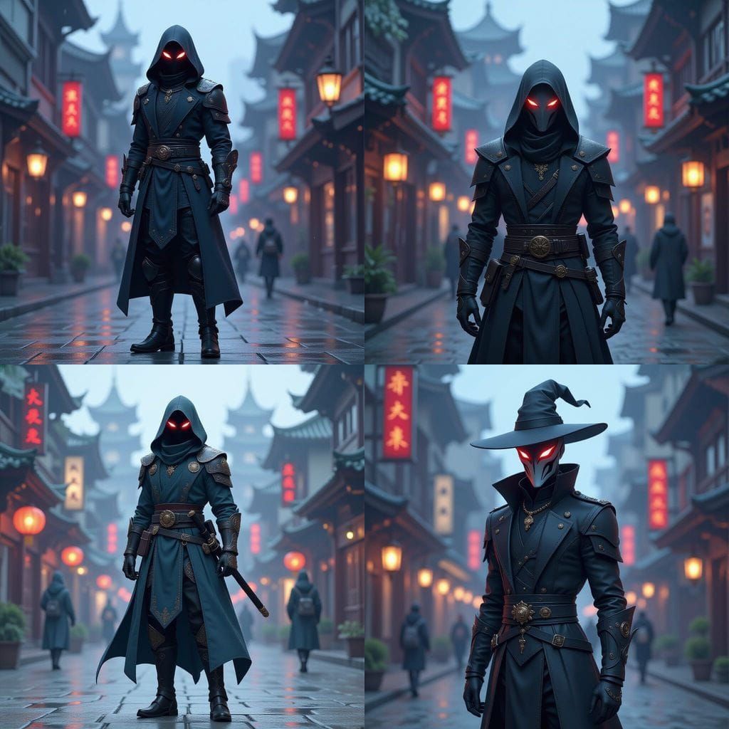 Creepy Humanoid NPC in Magical City: 3D Anime Art