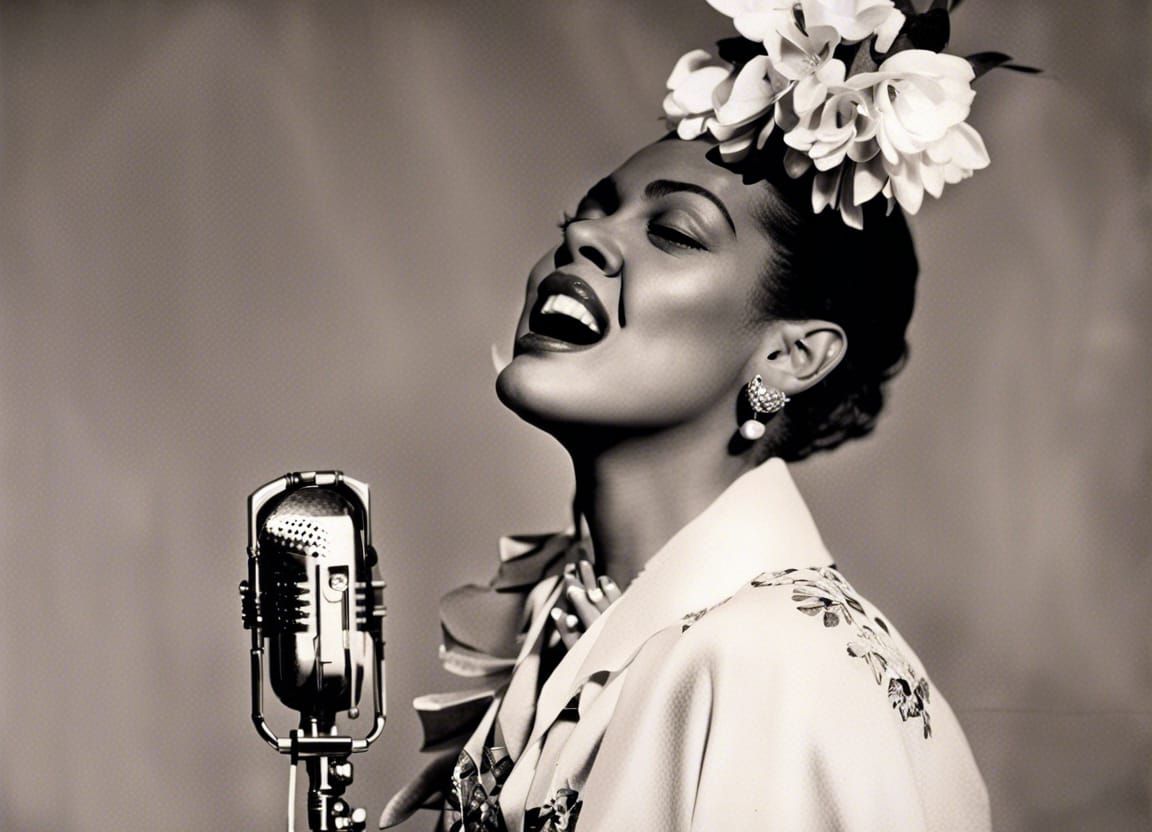 Billie Holiday Recording Lady Sings the Blues