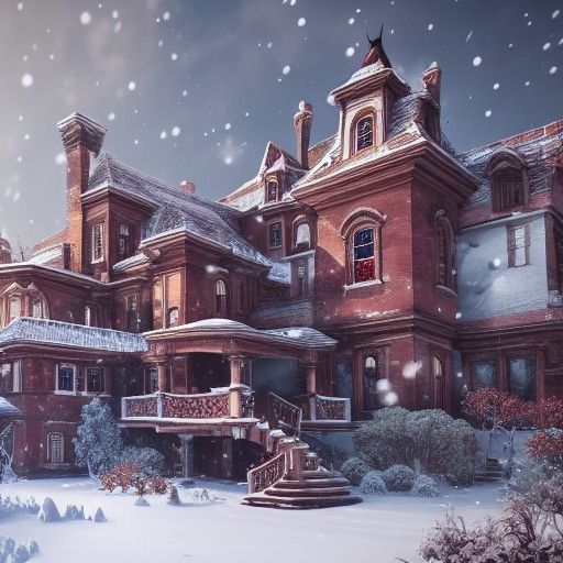 Snowy Mansion: Detailed Matte Painting in Unreal Engine