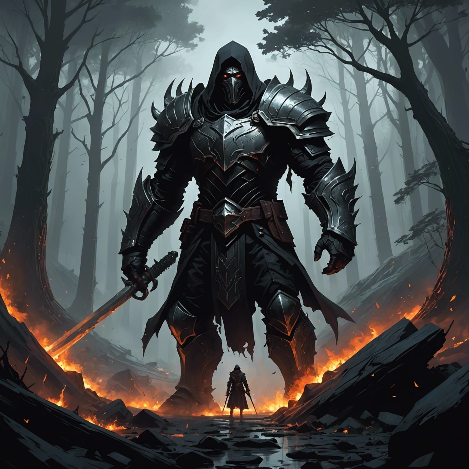 Grimdark Scene in a Realistic Style