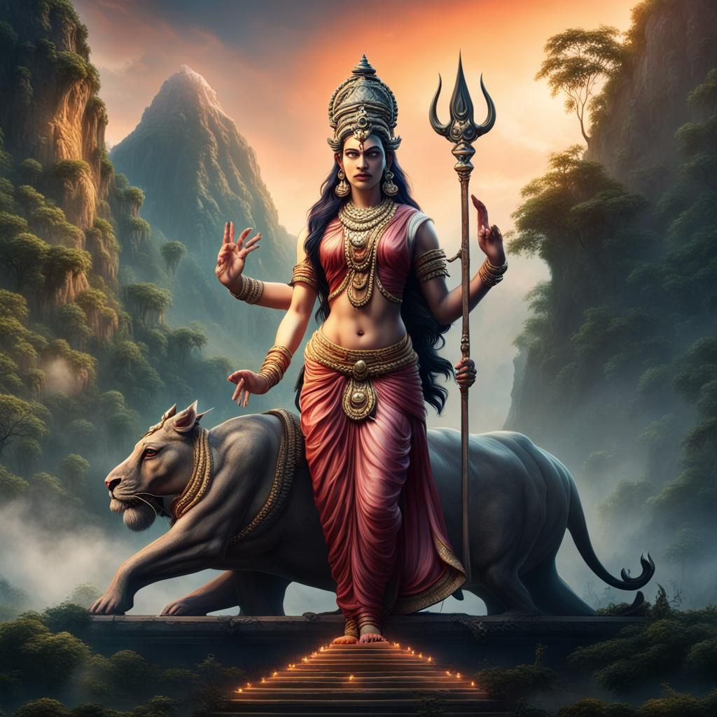 Parvati and Shiva: Detailed Fantasy Concept Art