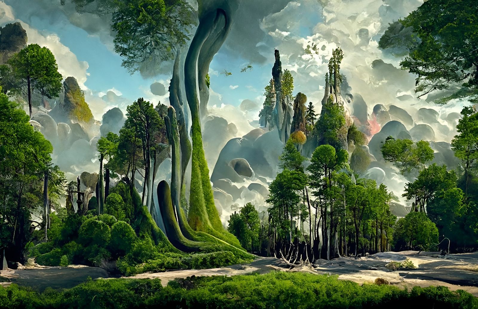 Surreal Liminal Landscape Digital Illustration