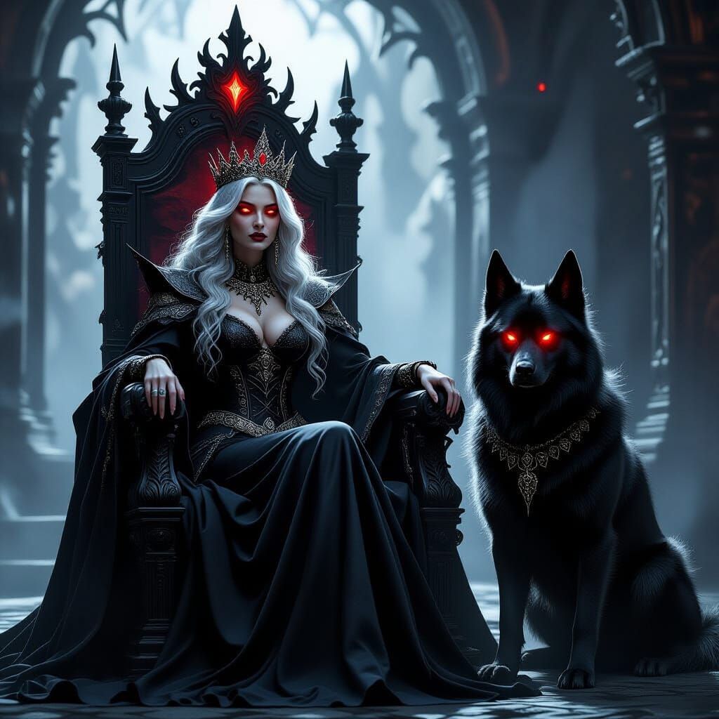 Gothic Queen of Witches and Demon Dog