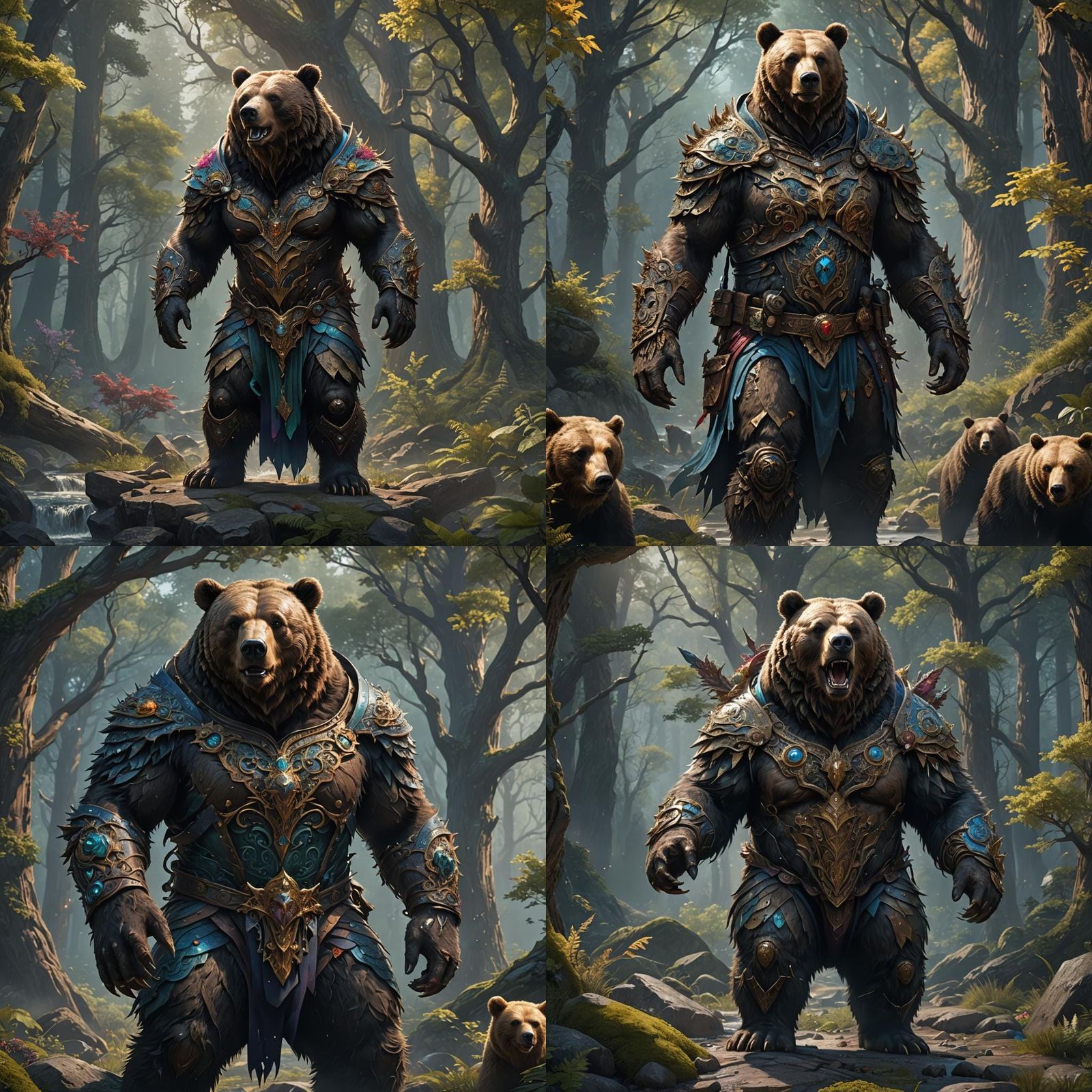 Fantastical Gay Bear Man in Detailed Matte Painting