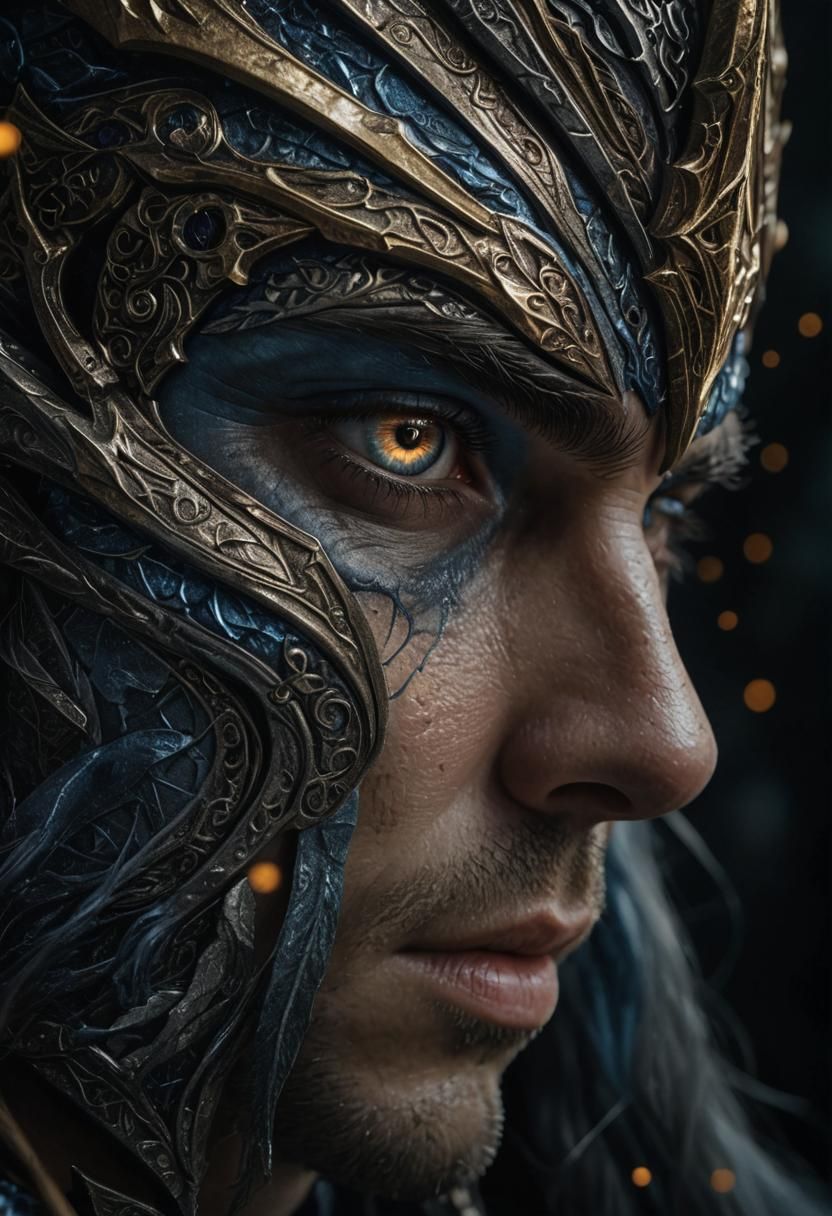 Mysterious Elf Warrior Portrait in Photorealistic Style