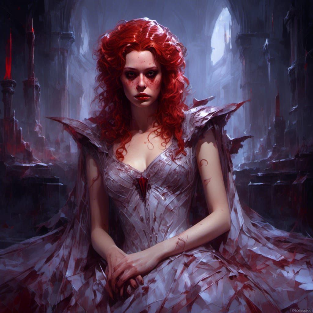 Cyberpunk Vampiress Portrait in 3000 AD