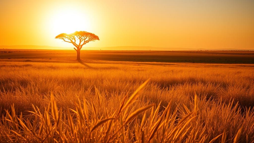 Sunlit Savannah at Golden Hour