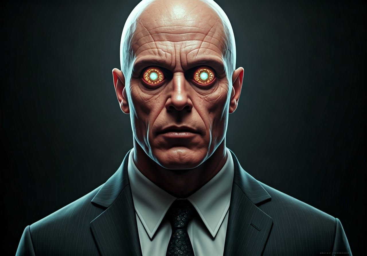 Surreal Bee-Eyed Creature in Hyperrealistic Style