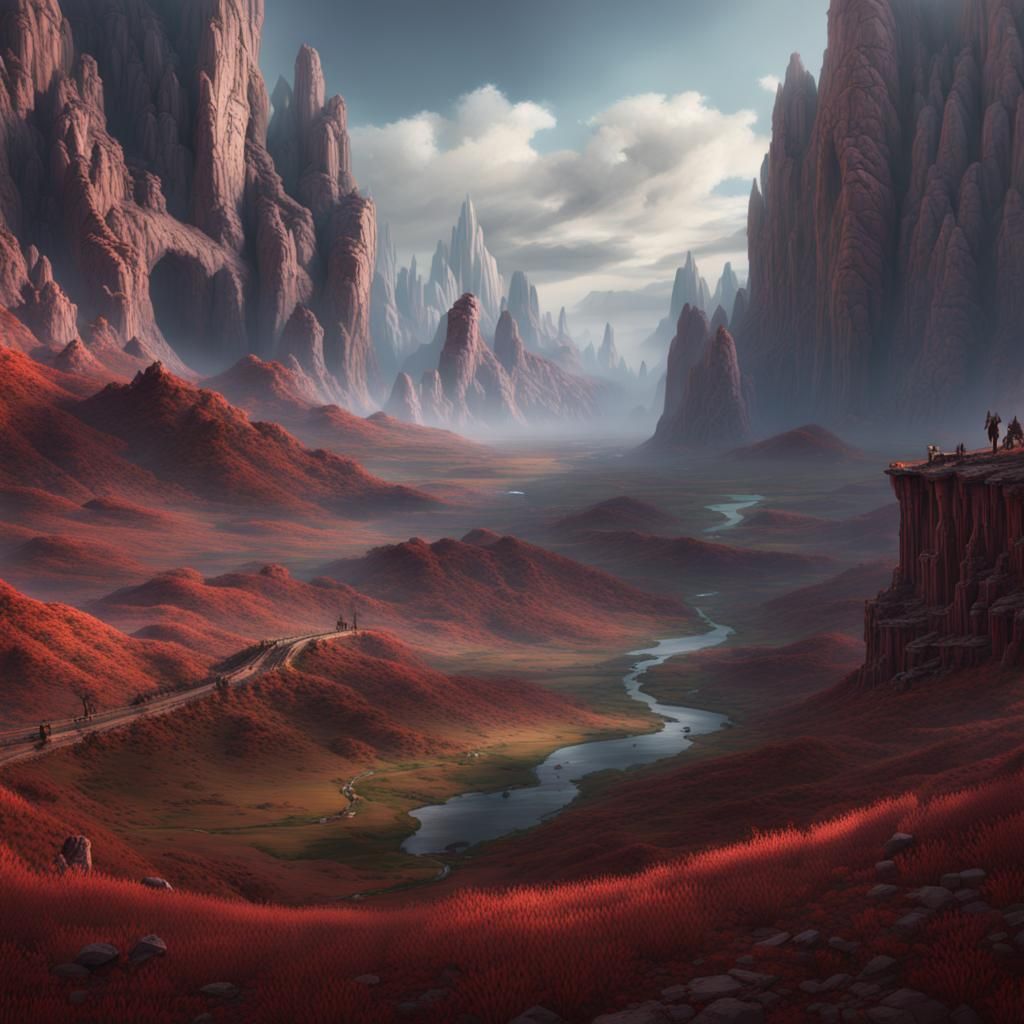 Valley of Death: Detailed Matte Painting in Deep Color