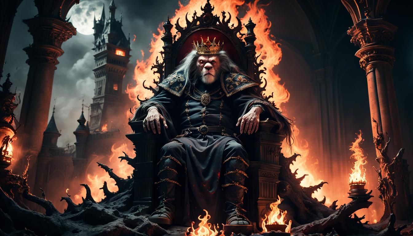 Horror Wizard rot, (infinite:1.5) hellion king with fire for...