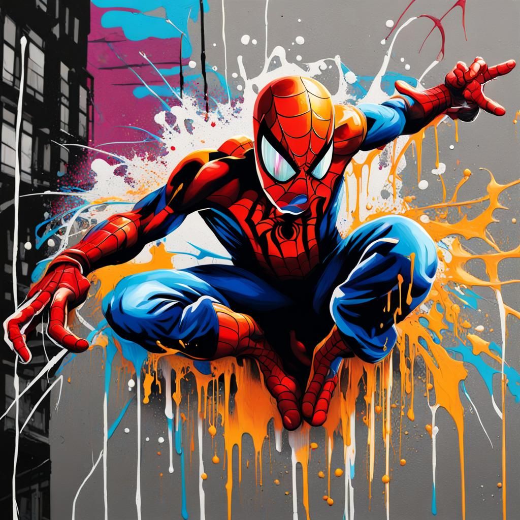 Spider-Man Graffiti Art in Splash Style