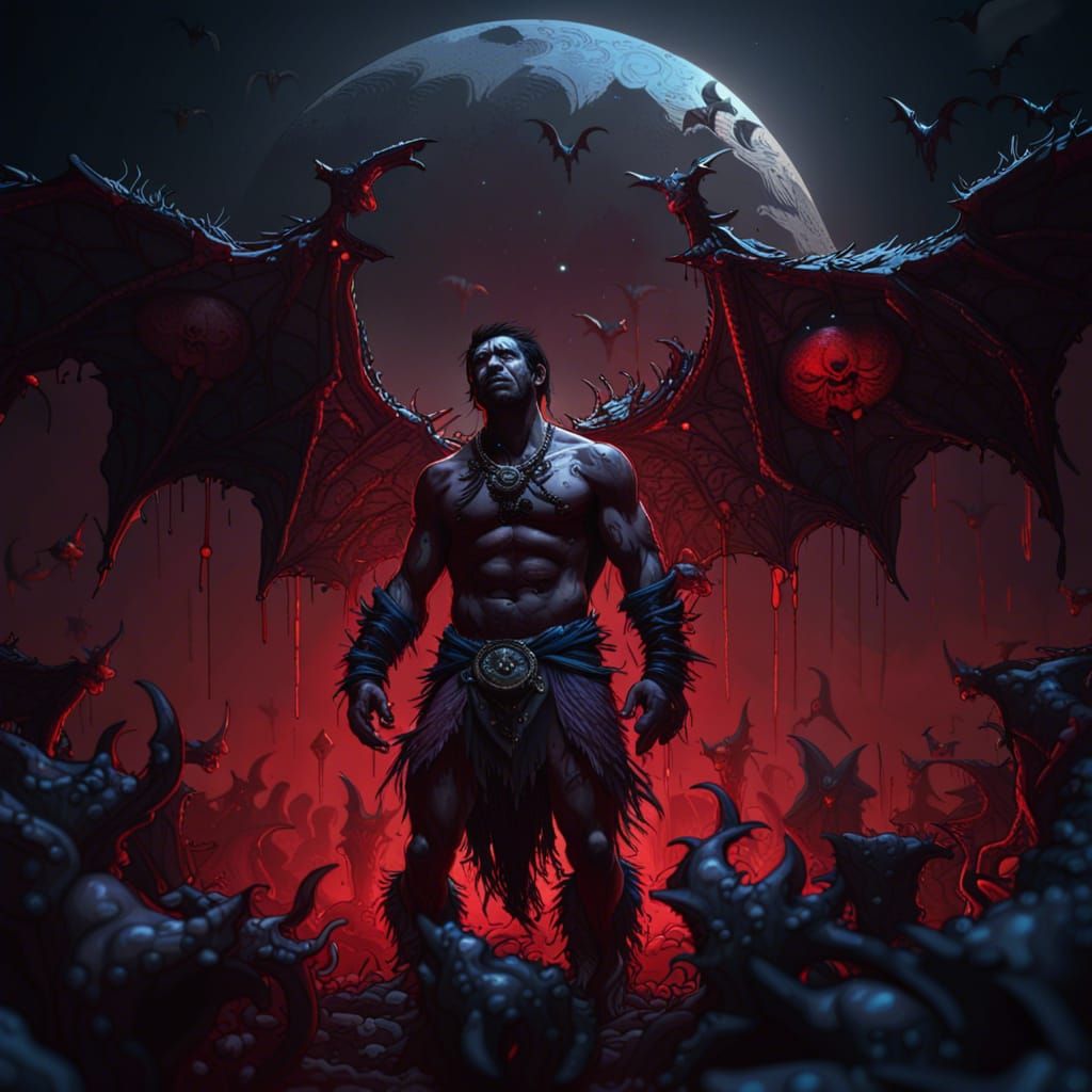 Primal Man in Dark Fantasy Concept Art