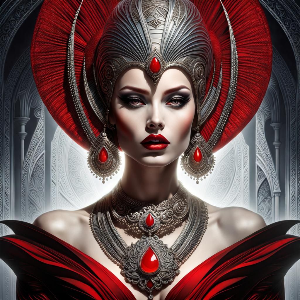 Intricate Portrait of an Alluring Alien Woman