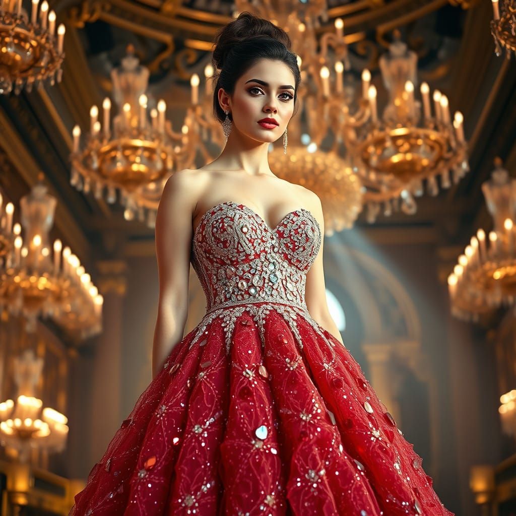 Crystal Goddess in Moody Ballroom Aesthetic