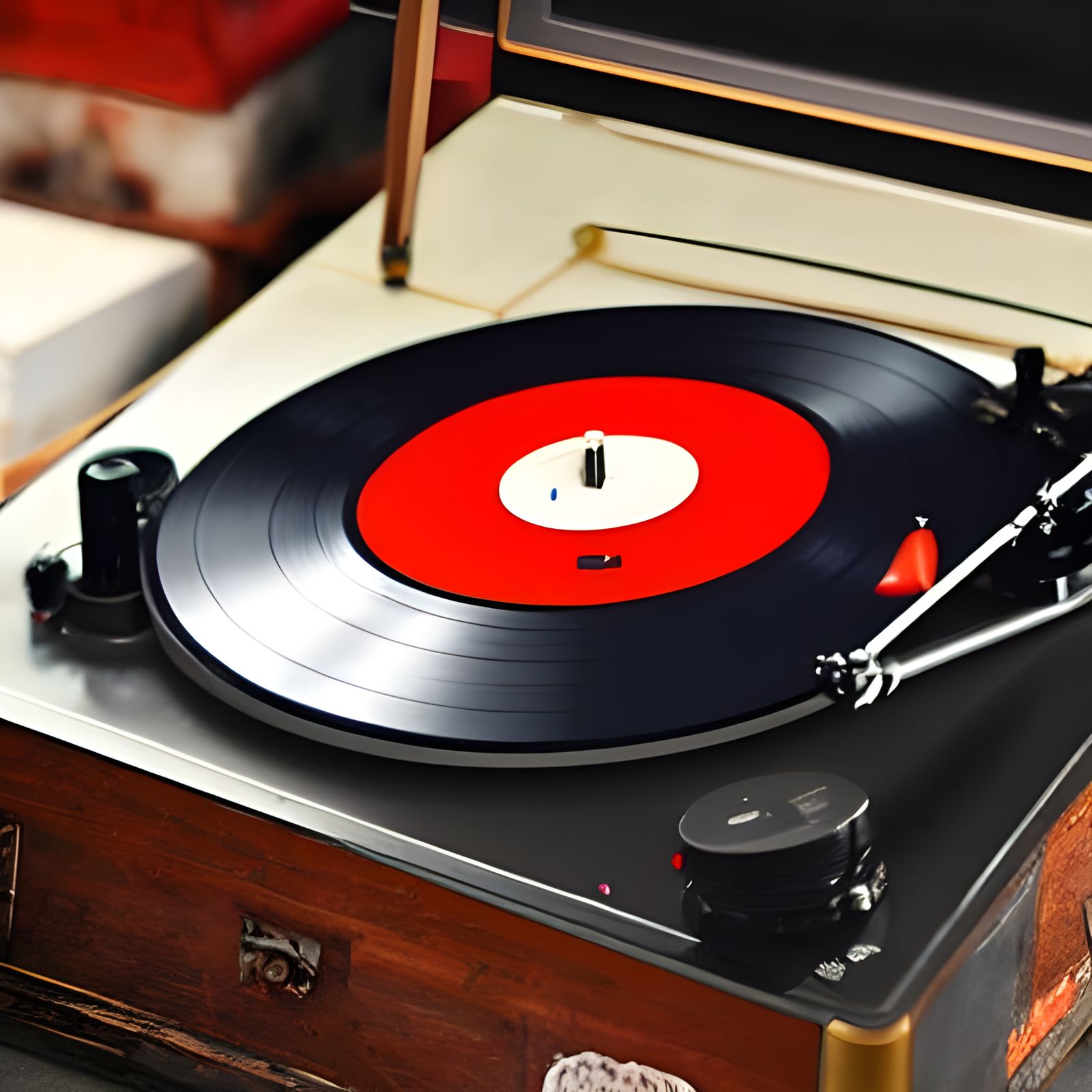 Detailed Matte Painting of a Record Player