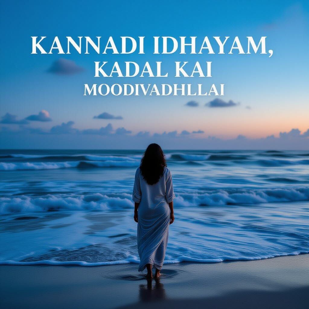 Twilight Coastal Scene with Introspective Figure