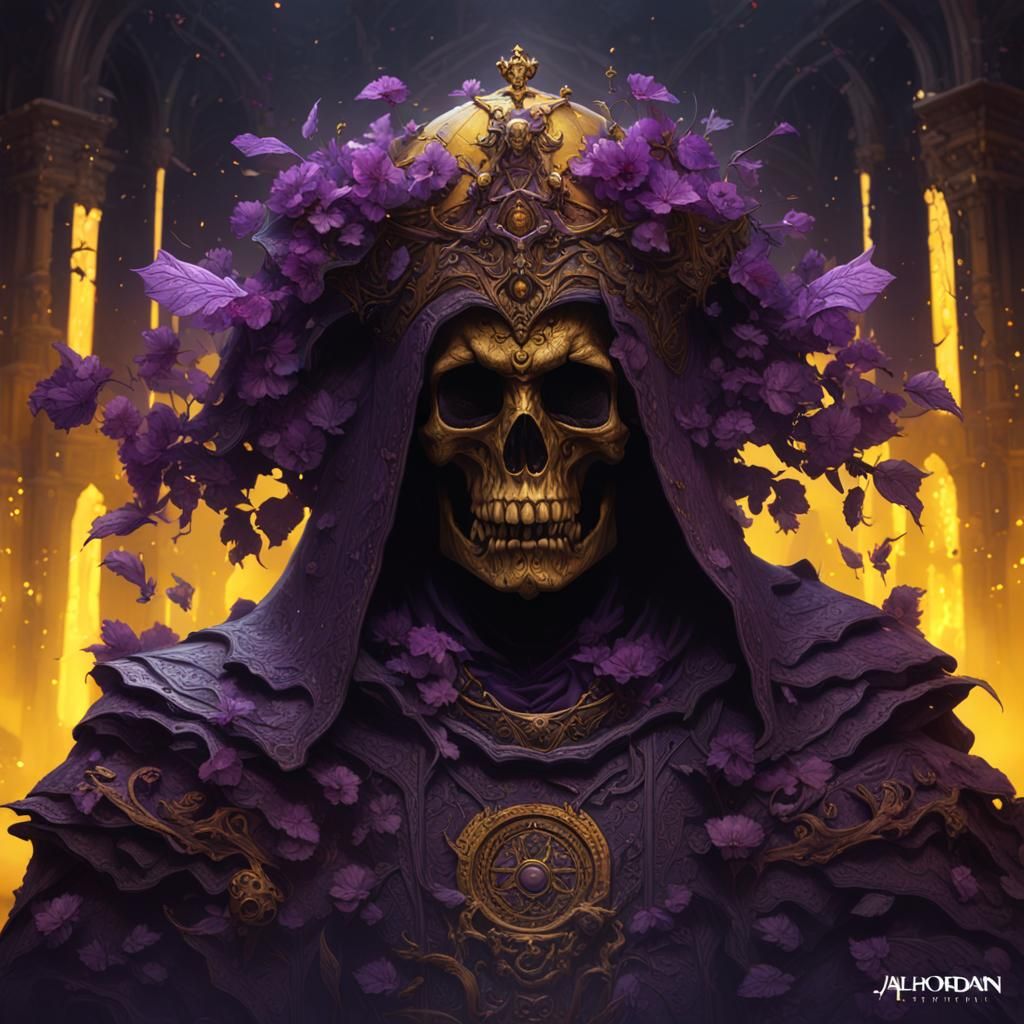 Dark Fantasy Art in Purple and Yellow