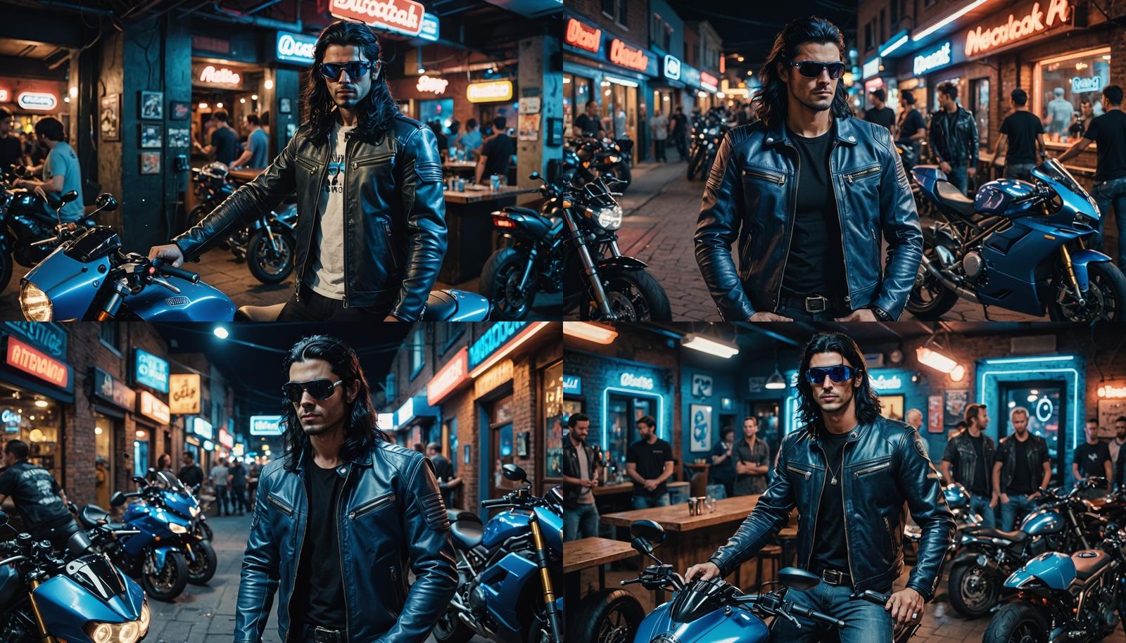 Man with VR Glasses and Ducati in Cinematic Style