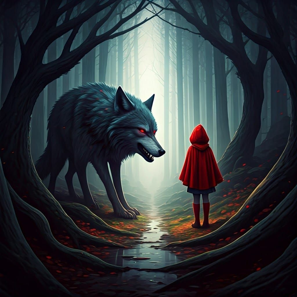 Red Riding Hood Confronts the Wolf