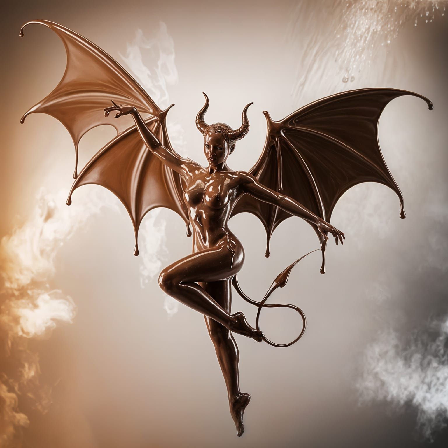 Chocolate Demon: 3D Rendered Abstract Figure