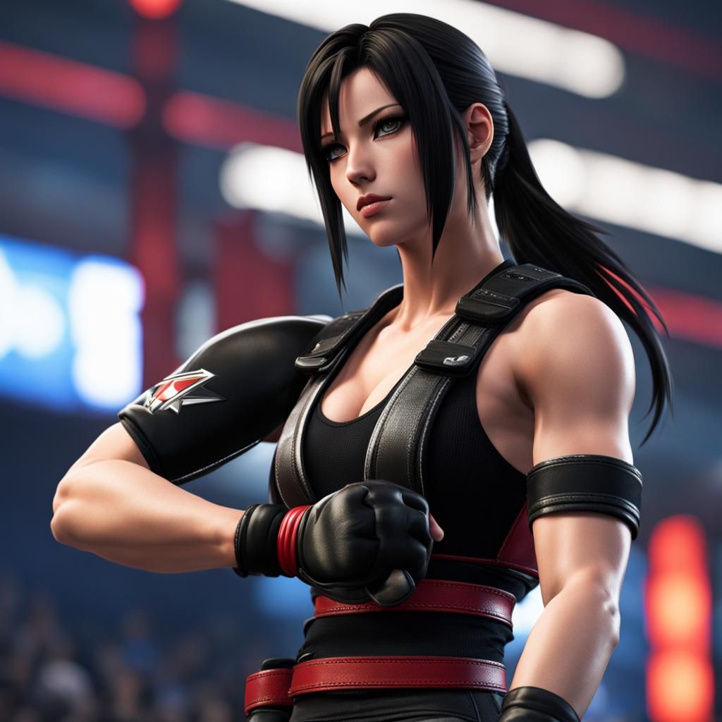 Tifa Lockhart as Wrestler in AI Generated Image
