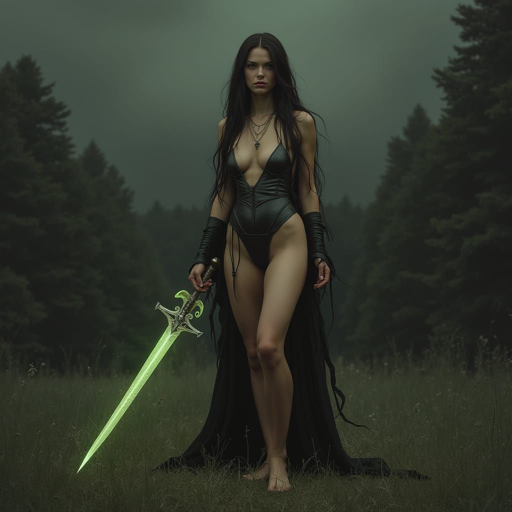 Witch with Bioluminescent Dagger on Rampart