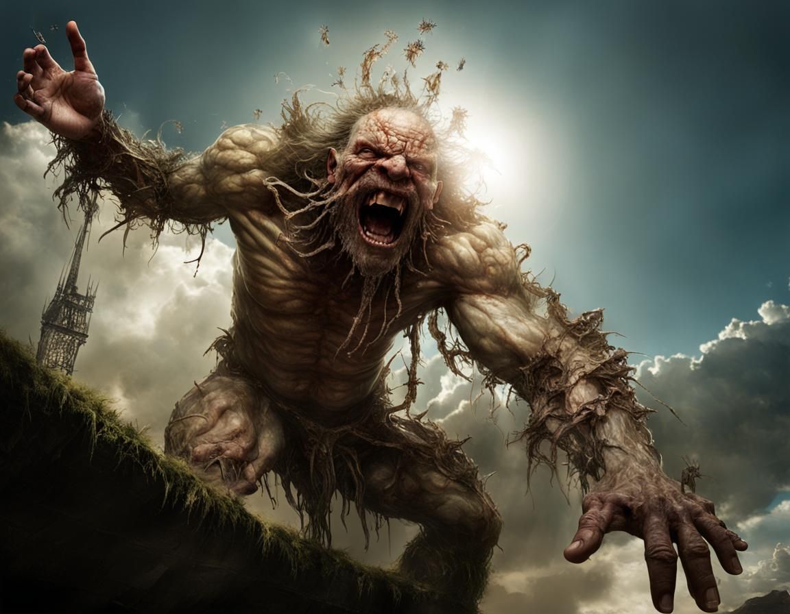 Apocalyptic Celestial Event in Wrightson Moebius Style