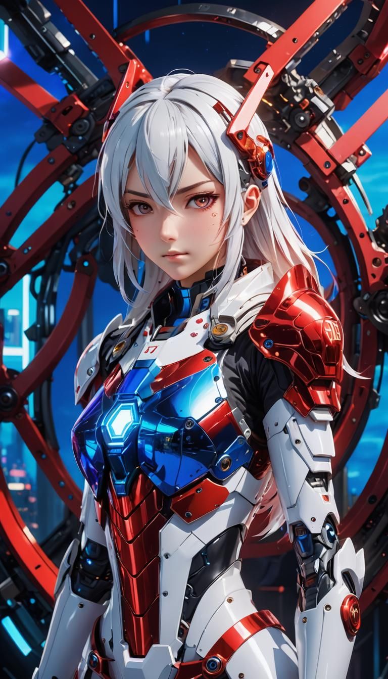 Anime Girl Nintendo Switch in Sci-Fi Style