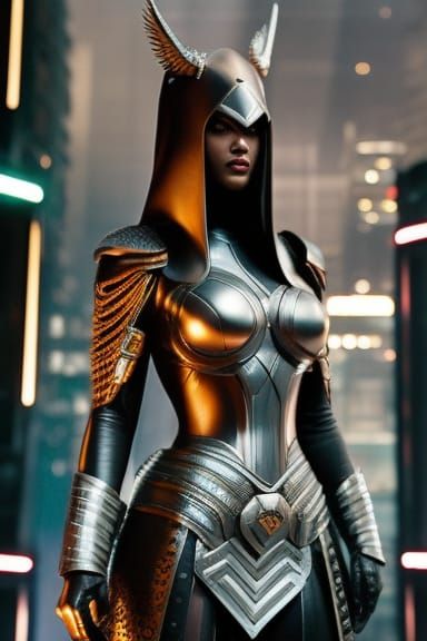 Cyborg Warrior in Sinister, Hyperrealistic Style