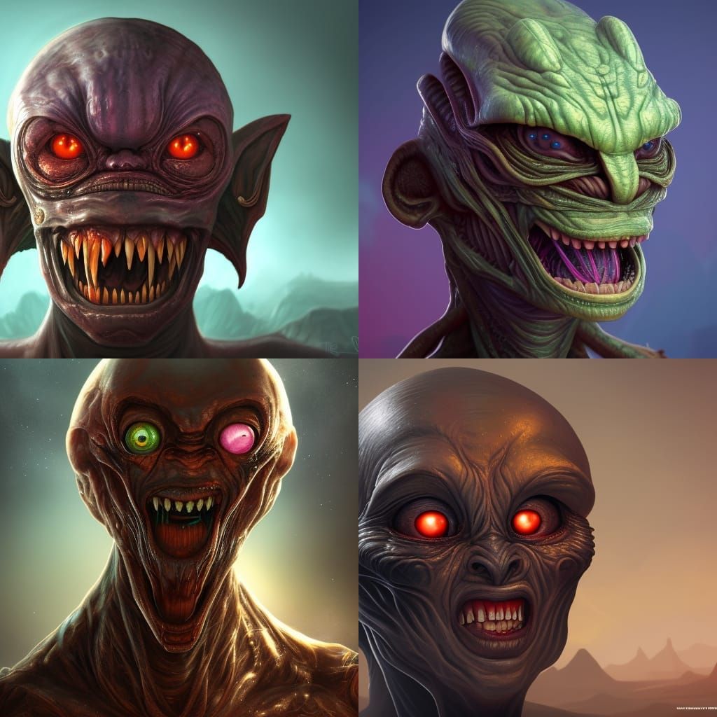 Detailed Alien Portrait in Unreal Engine Style